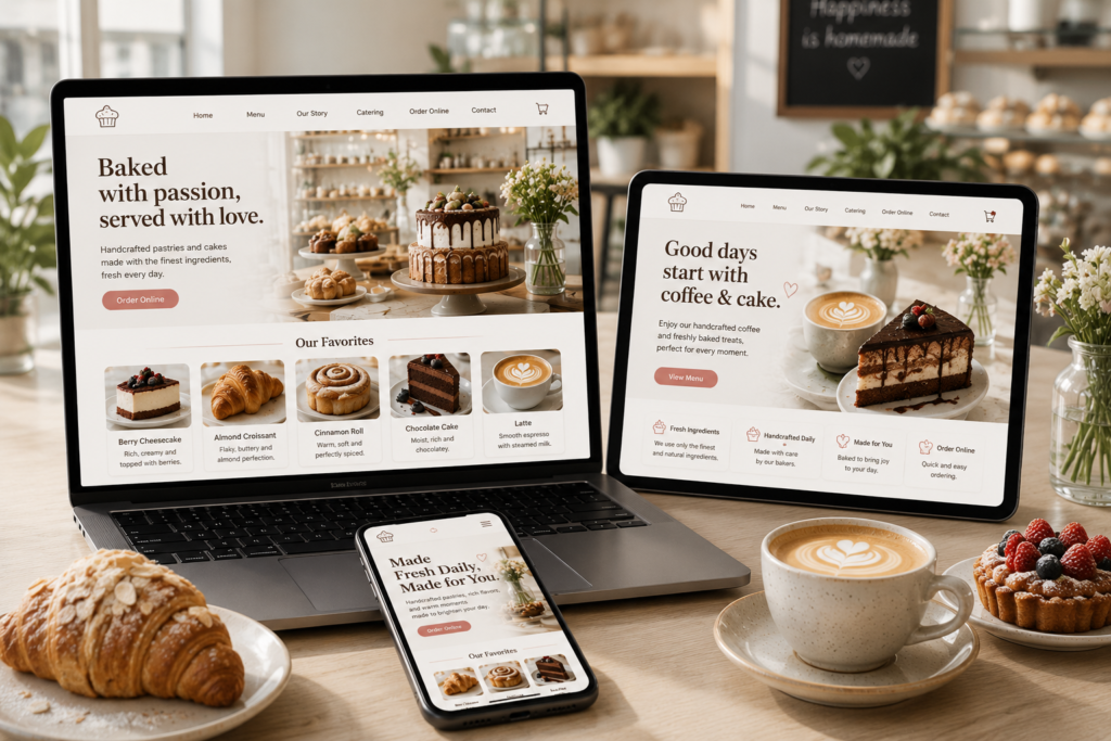 Bitecraft cafe and Bakery Web Design